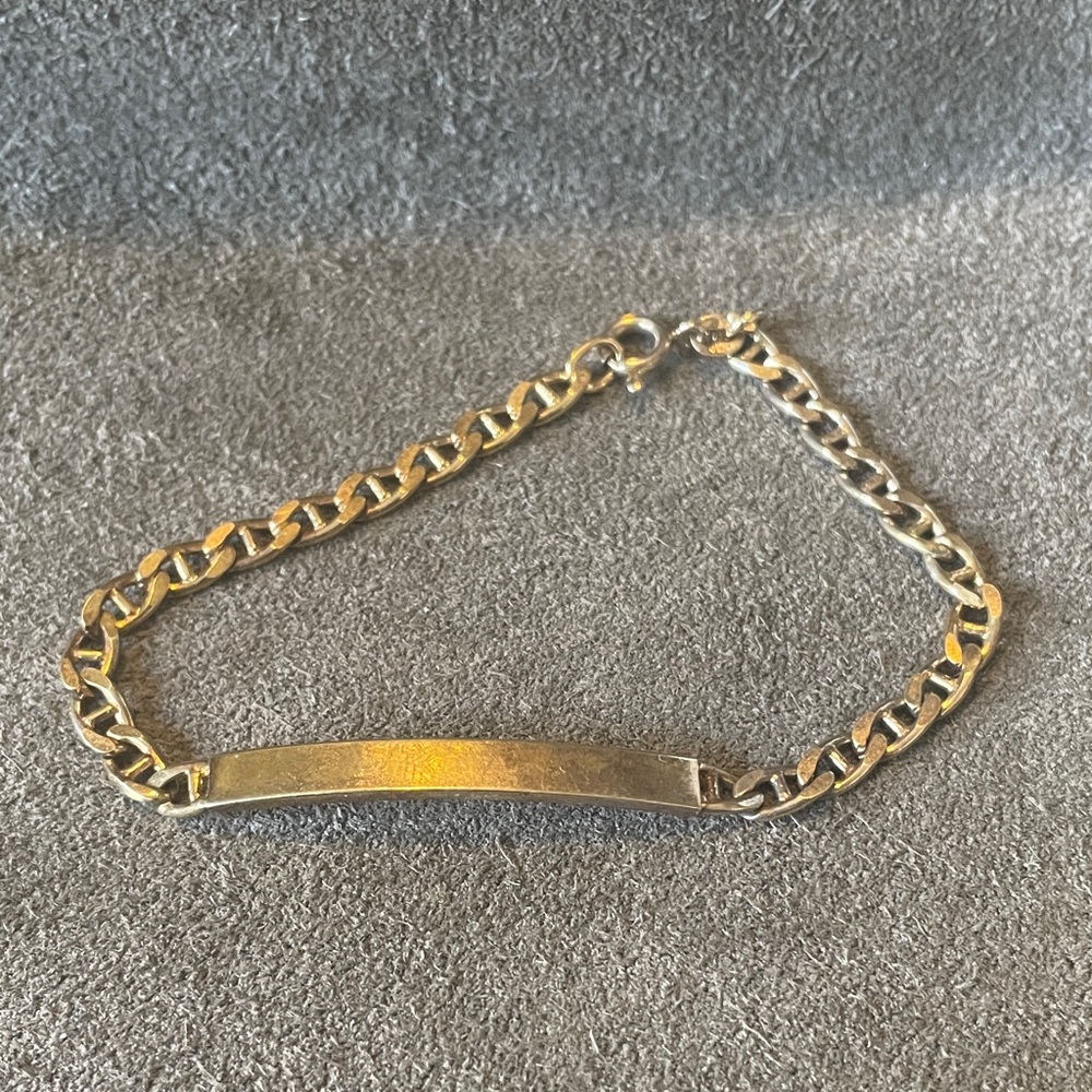 Vermeil ID Tag Monogram Bracelet